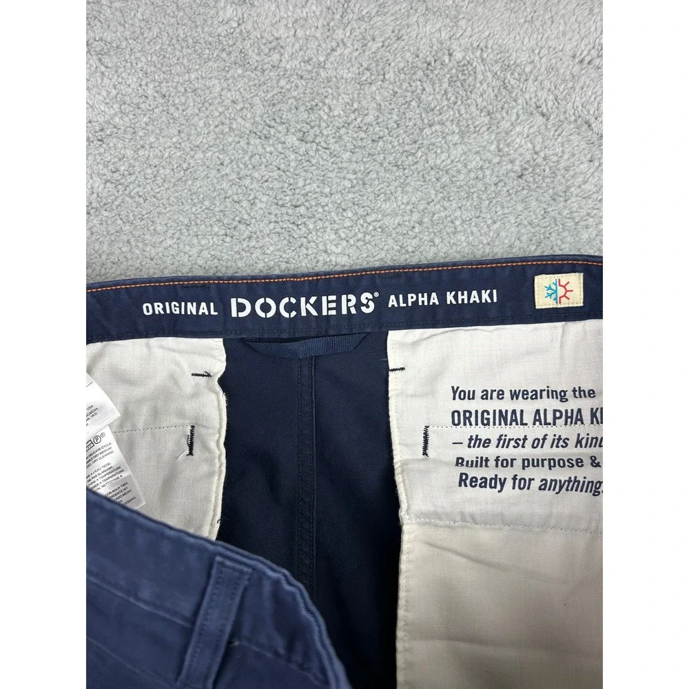 Dockers Original Alpha Khaki Mens Athletic Fit Navy Blue Chino Pants 40x27